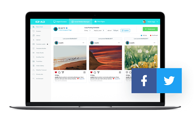 Social Media Manager allows you to post to several social media accounts, all with one click